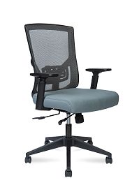 Кресло офисное Гарда LB / черный пластик / серая сетка / серая сидушка - Фото предпросмотра