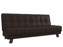 Прямой диван Винсент (полностью экокожа коричневая) - Фото предпросмотра