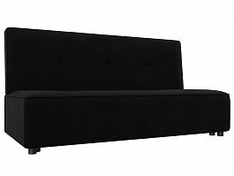 Прямой диван Зиммер (полностью микровельвет черный) - Фото предпросмотра