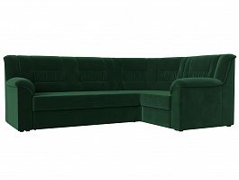 Угловой диван Карелия правый (полностью велюр зеленый) - Фото предпросмотра