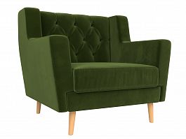 Кресло Брайтон Люкс (полностью микровельвет зеленый) - Фото предпросмотра