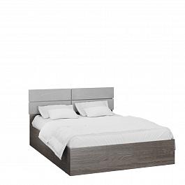 Спальня Теана корпус кровати (1,6м) ясень анкор темный/МДФ мрамор лайт - Фото предпросмотра
