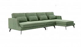 Albert диван четырехместный с шезлонгом, бархат зеленый 19 - Фото предпросмотра
