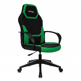 Кресло компьютерное BRABIX "Alpha GM-018", ткань/экокожа, черное/зеленое, 532639, GM-018_532639 - Фото предпросмотра