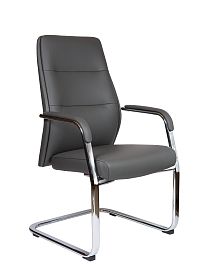 Кресло офисное / Nancy CF grey / алюминиевая  база/ серая экокожа - Фото предпросмотра