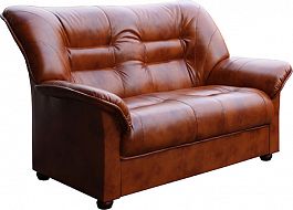 V-100 Премьер 2-х местный диван с подлокотниками 140*88*88 oregon antik 40 коричневый "Мягкая мебель для кабинета" ТК-001812000050 коричневый - Фото предпросмотра
