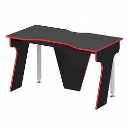 Стол для геймера "Геймерские столы" ПК-ПРА-СТГ135Х70М/Ц-В1-1109 черный шагрень+красная кромка - Фото предпросмотра