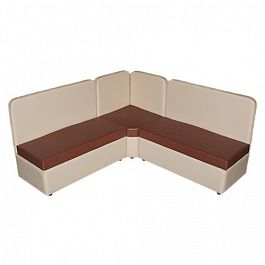 Комплект мягкой угловой мебели  (3+1+3) «Теремок» бежево-коричневый - Фото предпросмотра