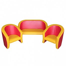 Комплект игровой мебели «Совенок» Красно-желтый - Фото предпросмотра