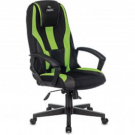 Кресло компьютерное ZOMBIE-9/BL+SD, подушка, экокожа/ткань, черное/зеленое, 1583709 - Фото предпросмотра