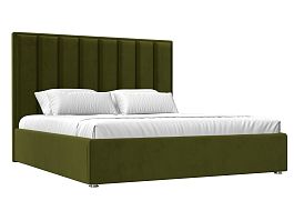 Интерьерная кровать Афродита 160 (полностью микровельвет зеленый) - Фото предпросмотра