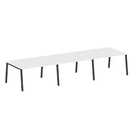Metal System Перег. стол (3 столешницы) на А-образном м/к БА.ПРГ-3.3 Белый/Антрацит металл 4200*1235*750 - Фото предпросмотра