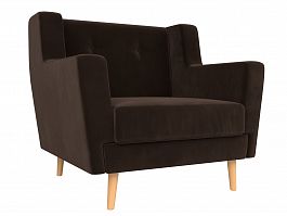 Кресло Брайтон (полностью микровельвет коричневый) - Фото предпросмотра