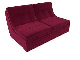 Модуль Холидей раскладной диван (полностью микровельвет бордовый) - Фото предпросмотра
