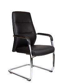 Кресло офисное / Nancy CF black / алюминиевая  база / черная экокожа - Фото предпросмотра
