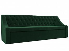Кухонный прямой диван Мерлин (полностью велюр зеленый) - Фото предпросмотра