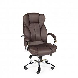 Кресло Верса / (brown) сталь + хром / темно-коричневая экокожа - Фото предпросмотра