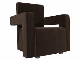 Кресло Рамос (полностью микровельвет коричневый) - Фото предпросмотра