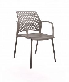 REWIND стул с закрытыми подлокотниками каркас черный/пластик серый "Кресла для посетителей"  ТК-001854000024 серый - Фото предпросмотра