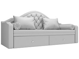 Прямой диван софа Сойер (полностью экокожа белая) - Фото предпросмотра