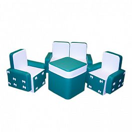 «Бантик» "комплект мебели" - Зелено-белый - Фото предпросмотра
