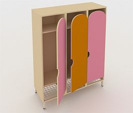 Шкаф для детской одежды на ножках ШГС3 розовый - Фото предпросмотра