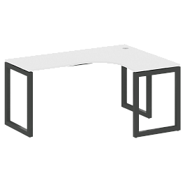 Metal System Quattro Стол криволинейный правый на О-образном м/к 50БО.СА-4 (R) Белый/Антрацит металл 1600*1200*750 - Фото предпросмотра