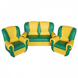 Комплект игровой мебели «Бусинка с рюшами» Зелено-желтый - Фото предпросмотра