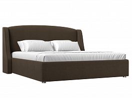 Интерьерная кровать Лотос 160 (полностью рогожка коричневая) - Фото предпросмотра