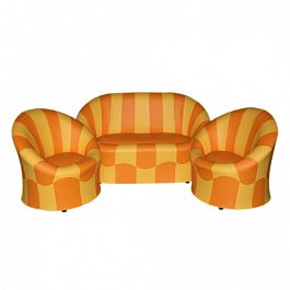 Комплект мягкой игровой мебели «Ромашка» Оранжево-желтый - Фото предпросмотра