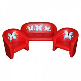 Комплект игровой мебели «Совенок с аппликацией»  "Бабочки" Красный - Фото предпросмотра