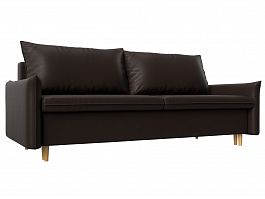 Прямой диван Хьюстон (полностью экокожа коричневая) - Фото предпросмотра