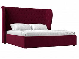 Интерьерная кровать Далия 160 (полностью микровельвет бордовый) - Фото предпросмотра