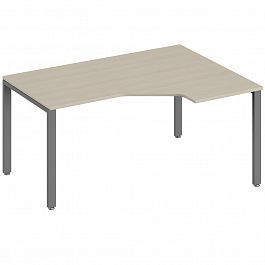 Эргономичный стол правый Trend Metal 160x120x75 светлый дуб - Фото предпросмотра