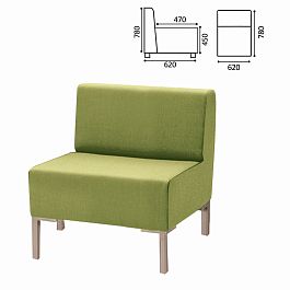 Кресло мягкое "Хост" М-43, 620х620х780 мм, без подлокотников, экокожа, светло-зеленое - Фото предпросмотра