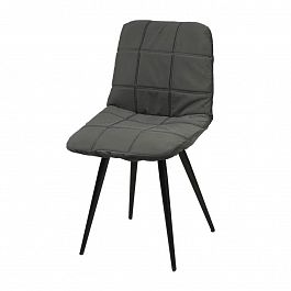 Чехол на стул со спинкой CHILLY, крупная прострочка, серый - Фото предпросмотра