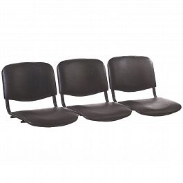Сиденья для кресла "Трим", комплект 3 шт., кожзам черный, каркас черный - Фото предпросмотра