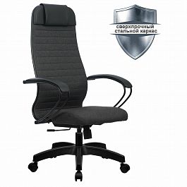 Кресло офисное МЕТТА "К-27" пластик, ткань, сиденье и спинка мягкие, серое - Фото предпросмотра