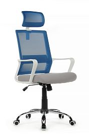 Кресло Mint RCH 1029HW Белый пластик/Синяя сетка - Фото предпросмотра