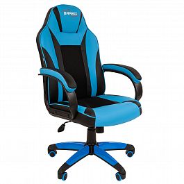 Кресло компьютерное BRABIX "Tanto GM-171", TW/экокожа, черное/голубое, 532575, 7083503 - Фото предпросмотра