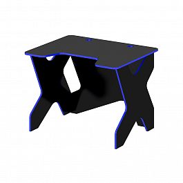 Стол для геймера "Геймерские столы" ПК-ПРА-СТГ100Х80/ФГ-В1-1113 черный шагрень+синяя кромка - Фото предпросмотра