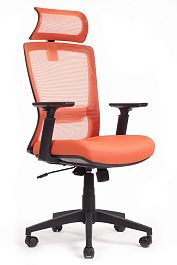 Кресло Line W-202AC Чёрный пластик/Оранжевая сетка - Фото предпросмотра