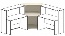 Угловой элемент промежуточный для столов глубиной 75см "Комфорт" К 909 дуб шамони - Фото предпросмотра