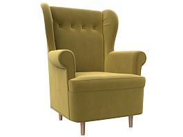 Кресло Торин (полностью микровельвет желтый) - Фото предпросмотра