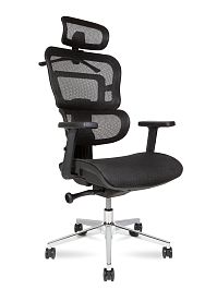 Кресло офисное / Ergo M / черный пластик / черная сетка / черная сетка - Фото предпросмотра