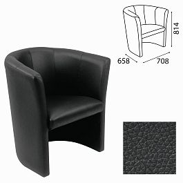Кресло "Club", 814х708х658 мм, c подлокотниками, кожзам, черное - Фото предпросмотра