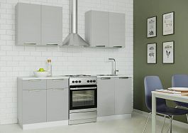 Кухня "Атлант 160" Светло-серый - Фото предпросмотра
