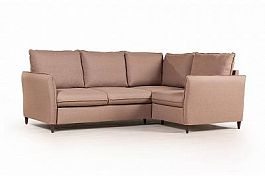 Hans диван-кровать угловой рогожка коричневый - Фото предпросмотра