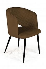 Кресло William ромб, бархат коричневый 12/ черный конус - Фото предпросмотра