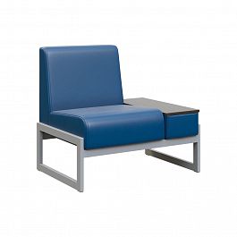 Диван одноместный со столиком универсальный "MODULE" MD.D1-ST1 Серый+синий - Фото предпросмотра